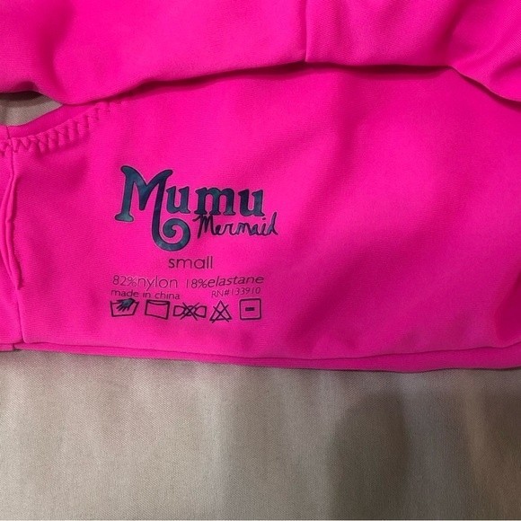 Show Me Your Mumu Daytona Tie Top swim suit top front tie pink mumu mermaid Sz S - Picture 5 of 6